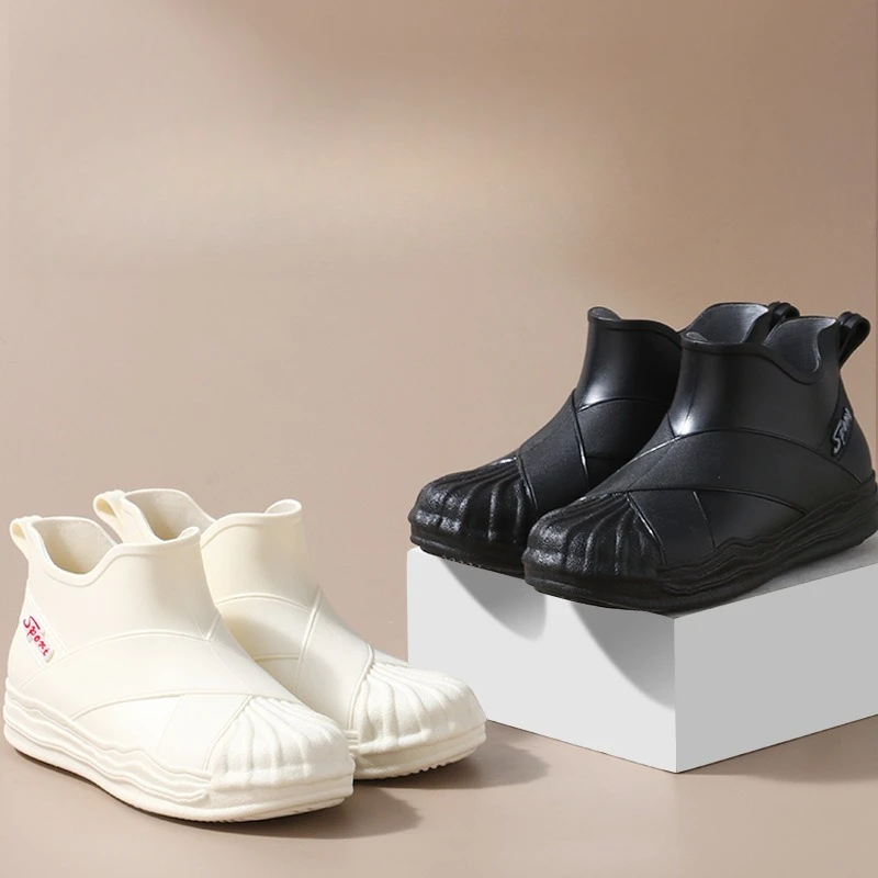 

Women's New Rain Shoes 2026 Fashion Outdoor Waterproof Garden Shoes Antiskid Rain Boots Cozy Soft Bottom Lady Short Boots