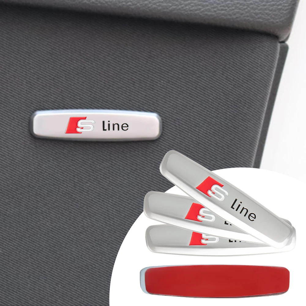 Auto-Sitzabzeichen-Aufkleber, Mittelkonsolen-Sitzemblem, Ventilkappe für Audi SLINE RS Quattro A4 B8 A3 8P A6 C7 8V B6 B7 B9 – Detail 3