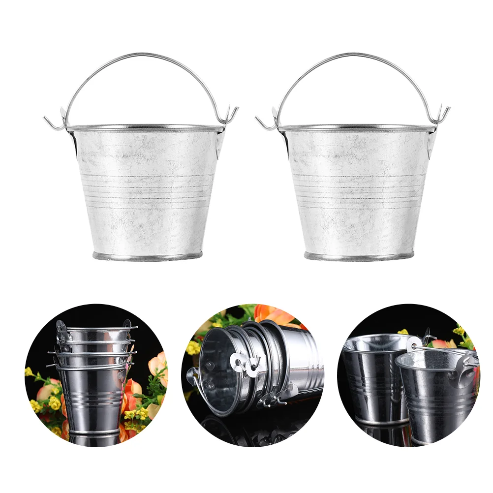 4 Pcs Hanging Planter Mini Bucket Pots for Plants Multi-function Flowerpot Child