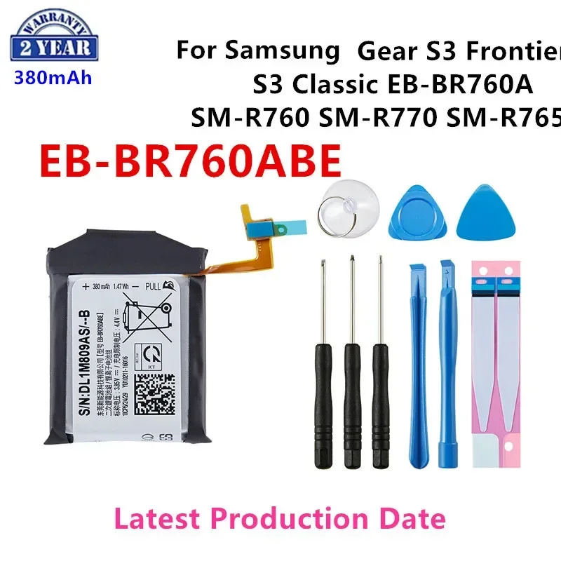 Brand New EB-BR760ABE 380mAh Battery For Samsung Gear 3 Frontier / Classic SM-R770 SM-R760 R765 SM-R765S Batteries+Tools