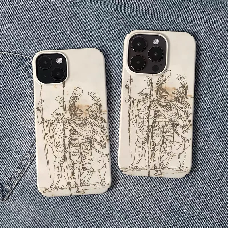 

Ins Three Knights Pale Yellow Case for IPHONE 17 16ProMax 15 14 13 12 11 PRO Plus Acrylic TPU Two in One Magnetic Phone Cases