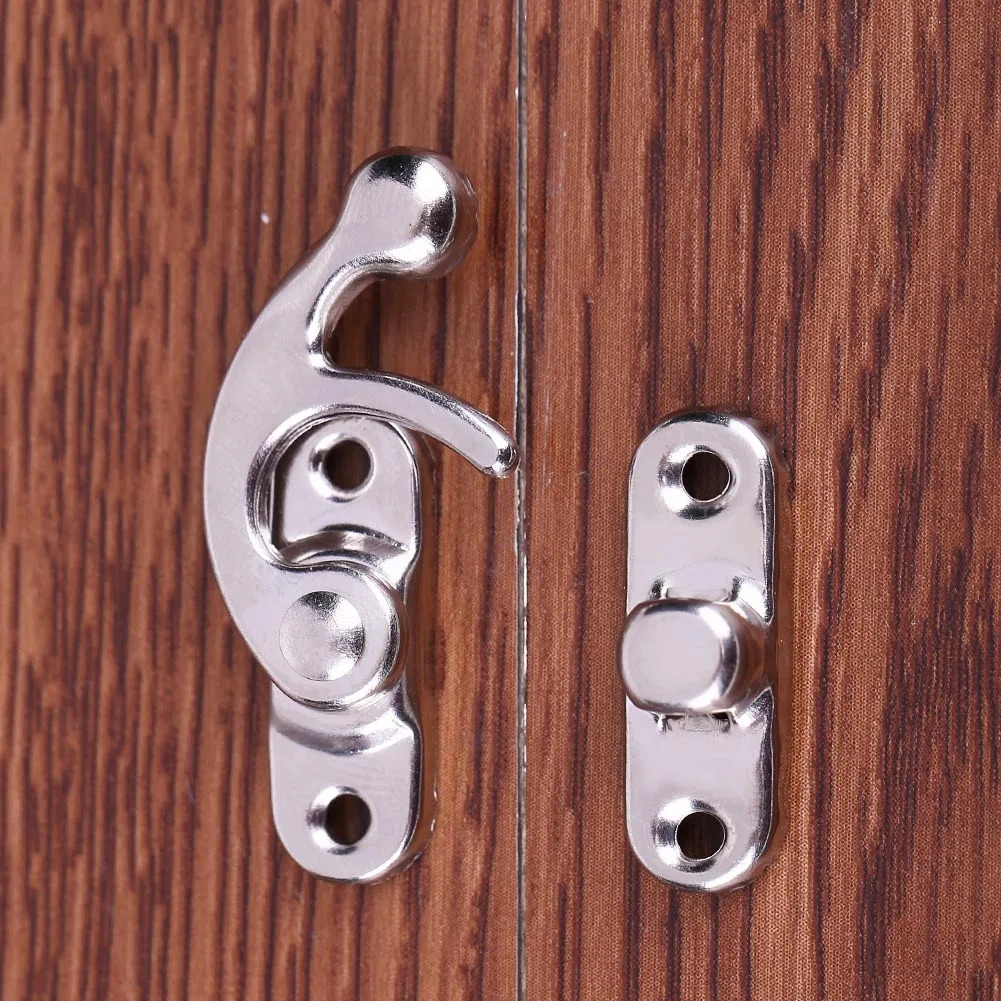 10pcs Locked Jewelry Box Buckle Lock with Screws Decorative Hasps Hook Portable Multi-function Practical for Furniture Hardware