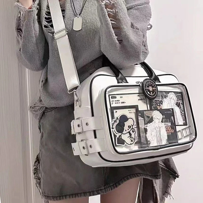 JIAERDI Jk Large Capacity Crossbody Bag For Women Star Applique Harajuku Ita Bag Daily Casual Girls Kawaii Handbag Bolso Mujer