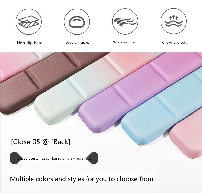 Schaumstoff-Handgelenkauflage Tastatur-Pad-Set 6 Farben Büro Gaming Ergonomische Rutschfeste Schreibtischunterlage – Detail 2
