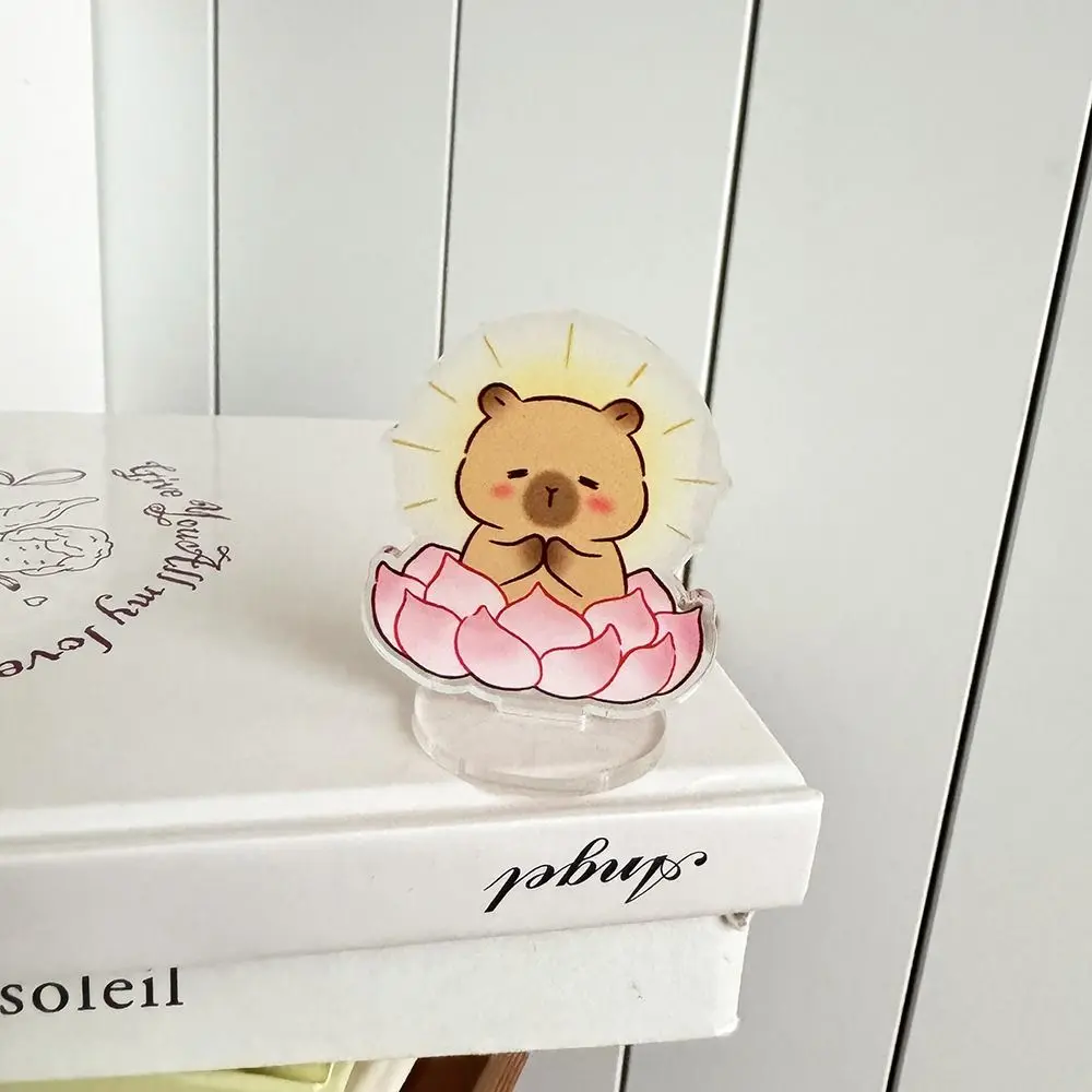 Cartoon Acrylic Capybara Stand Card Capybara Office Stationery Acrylic Stand Card Inspirational Learning Storage Rack