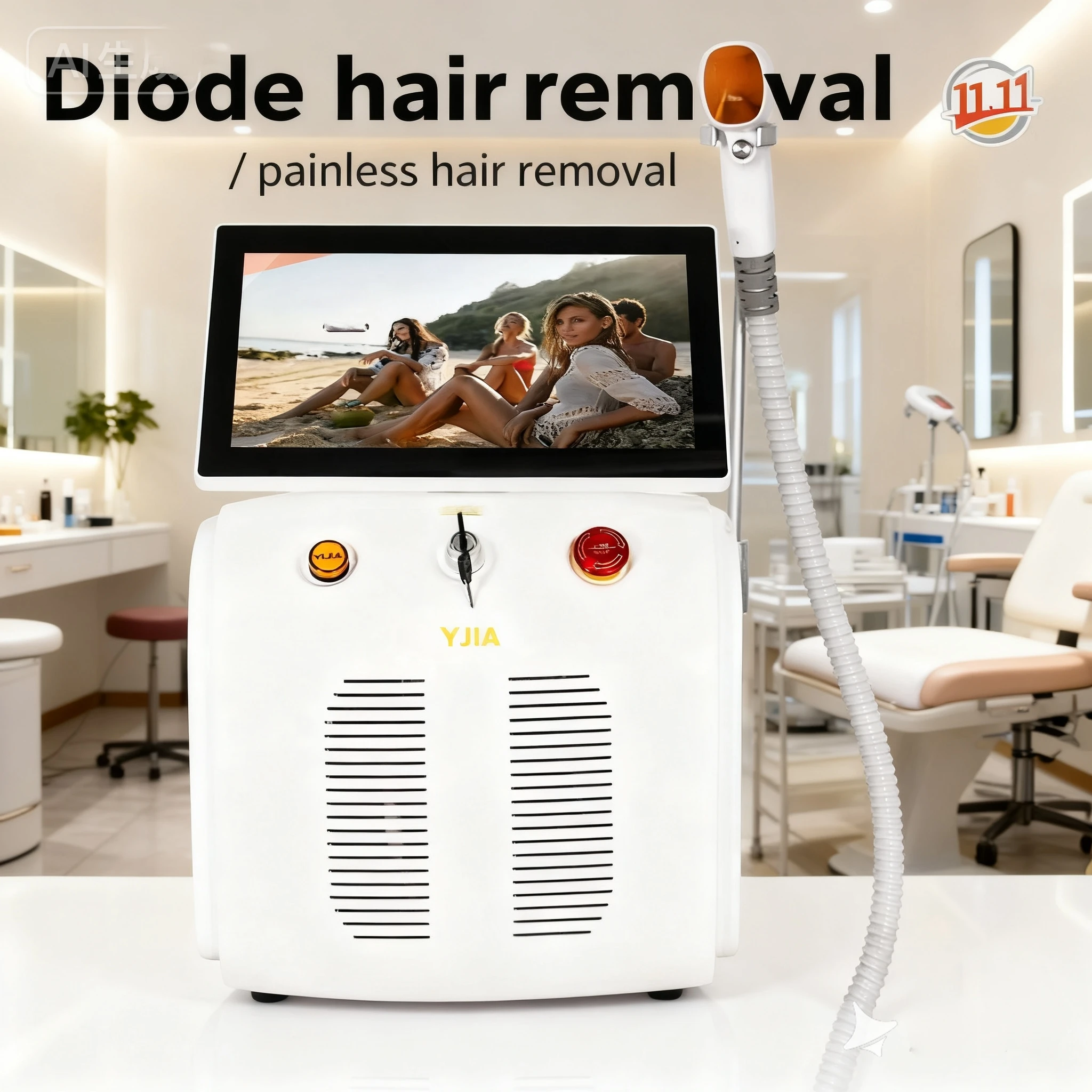 

Устройство для лазерной эпиляции мощностью 3000 Вт, 808нансометра — перманентное лазерное оборудование с александритовым покрытием, подходит для использования на лице, подмышках, бо