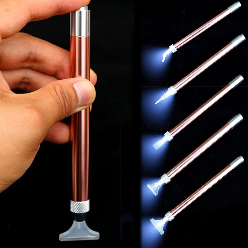 Juego de Bolígrafo de punta de iluminación con lupa, herramienta de artesanía, 1 Juego