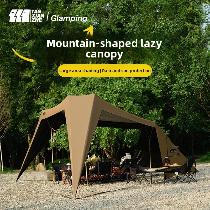 

Палатка-тент Adventure Y Pole Canopy, простая установка, без сборки, без оттяжек, черный виниловый навес от солнца Swallowtail Gen 3 для кемпинга на открытом воздухе