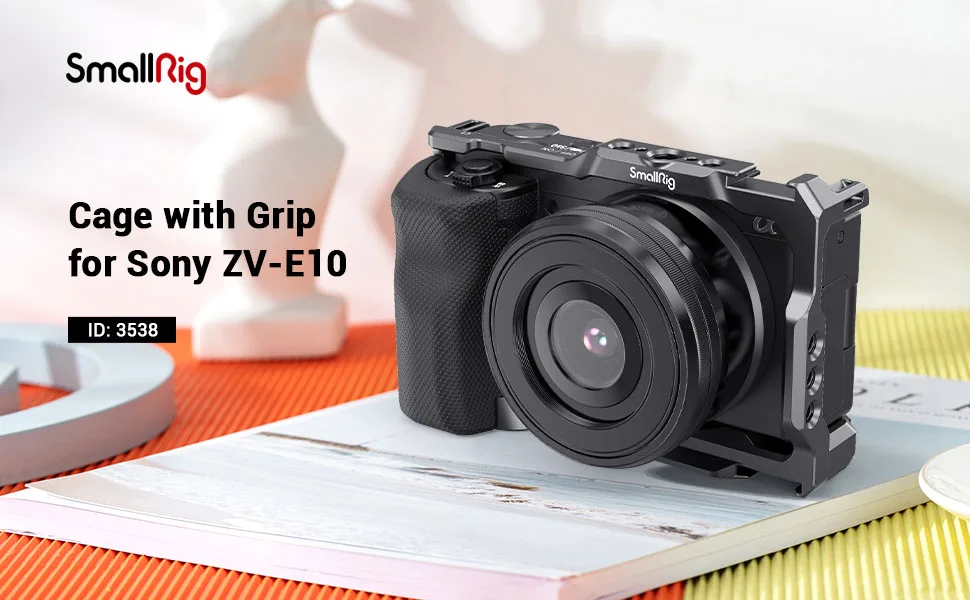 Gabbia SMALLRIG ZV-E10 Con Impugnatura E Piastra Arca-Swiss – Perfetta Per Sony ZV-E10 (Modello 3538B)