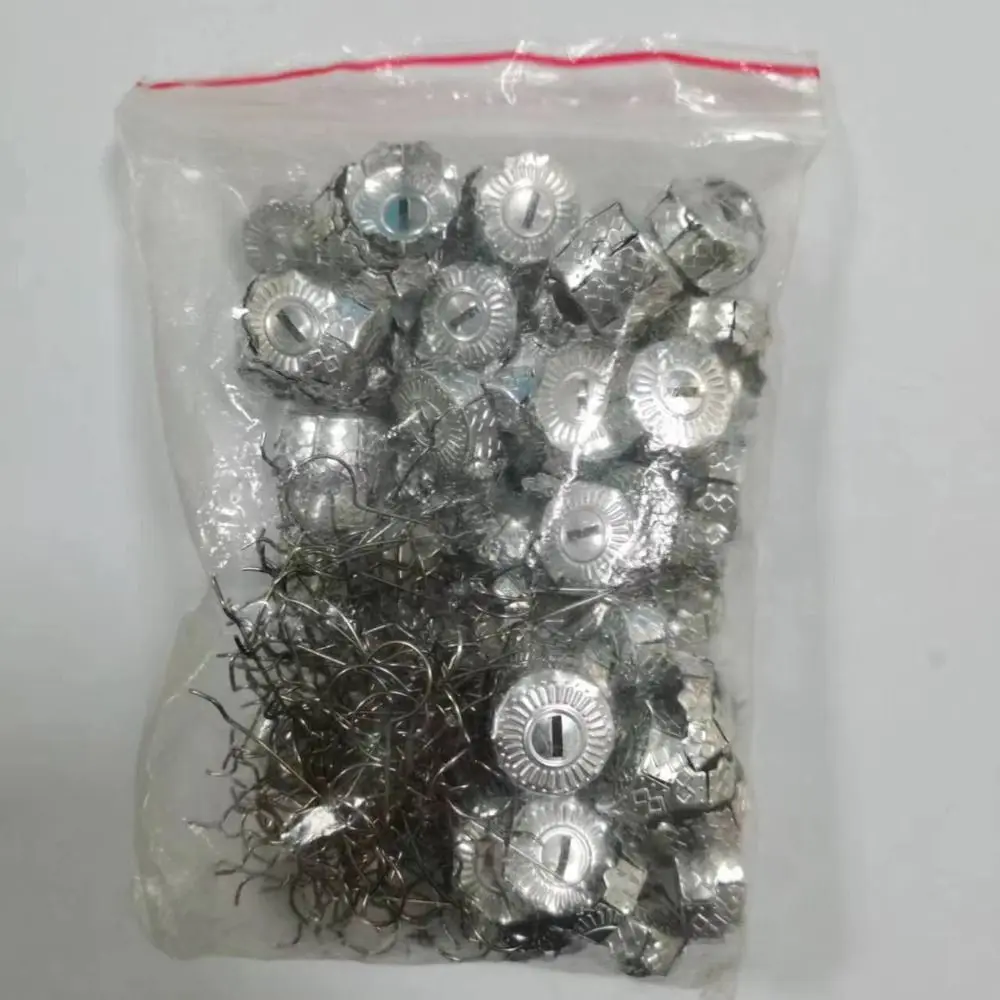 50PCS New Aluminium Christmas Ball Caps Electroplating Gold Silver Christmas Ball Ornaments Cap DIY Metal Hangers Cap Christmas