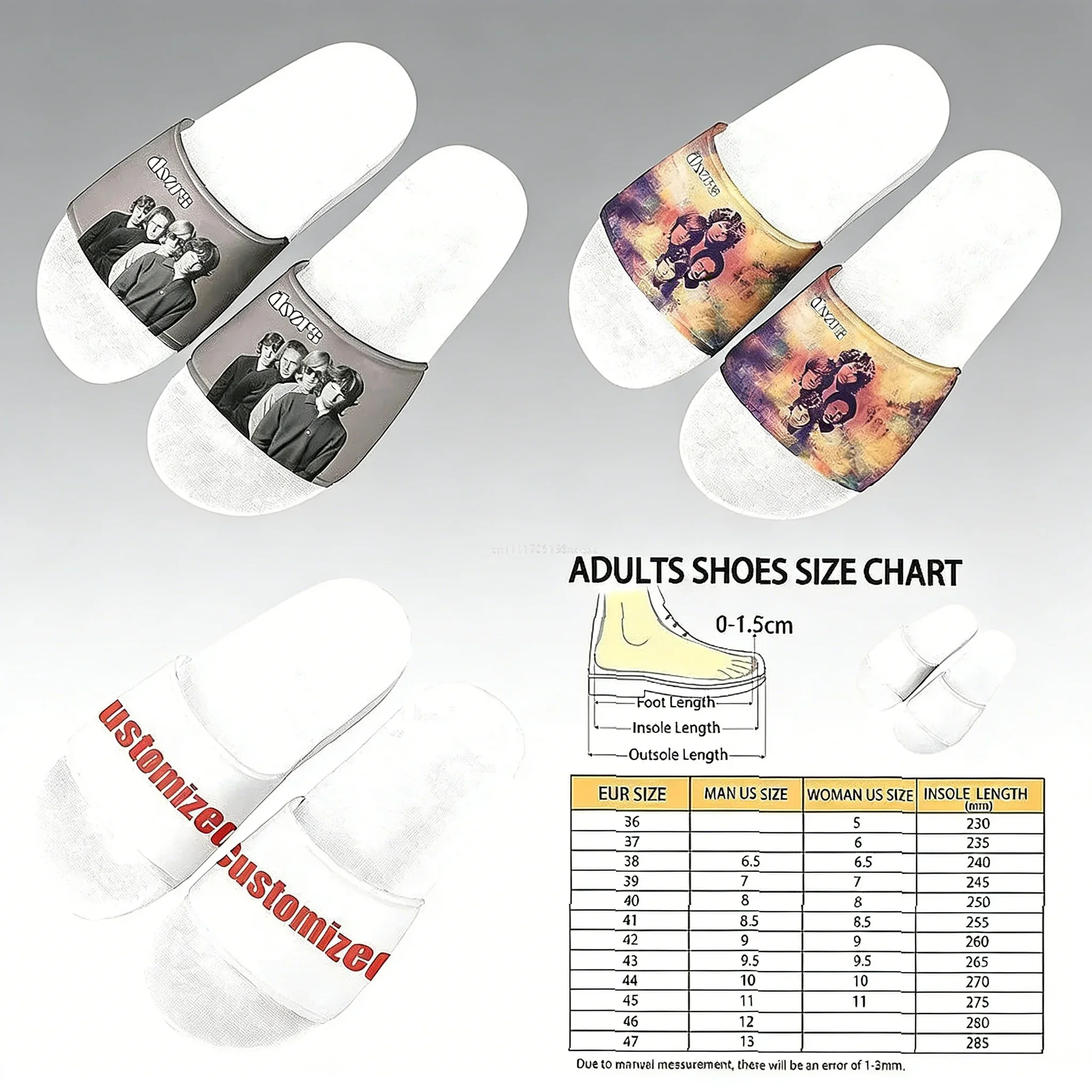

Personalized EVA Sandals for Men Women Custom Summer Water Shoes Indoor Outdoor Slippers
