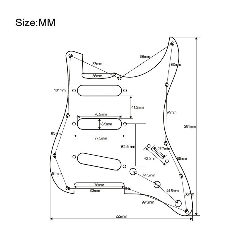 1 pz Multi colore 3 strati 11 fori SSS chitarra battipenna piastra Anti-graffio per chitarra elettrica ST FD