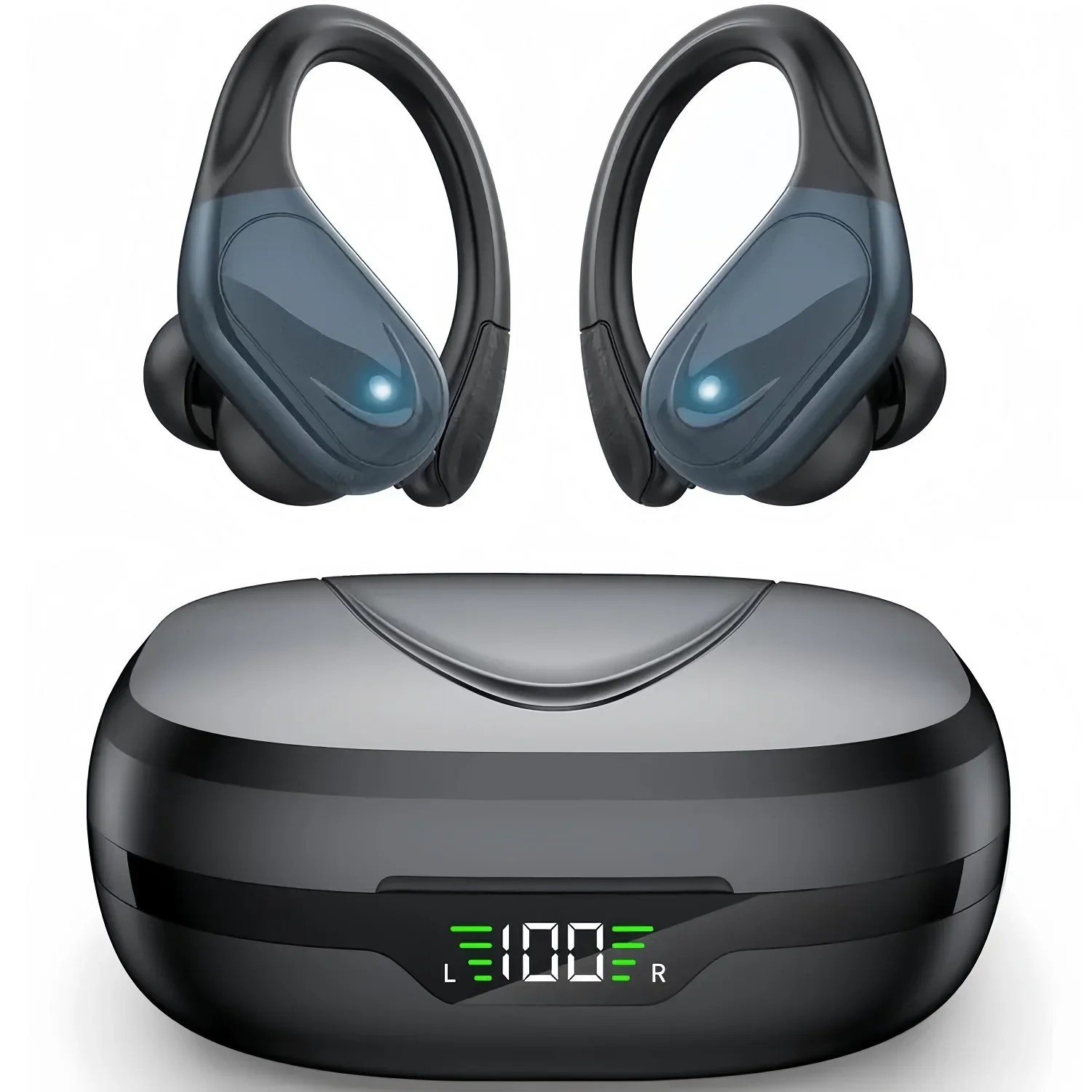 2026 New Sports Wireless Earphones with ENC Mics,Button Control,LED Power Display,Hifi Stereo Sound Bluetooth 5.4 TWS Headphones