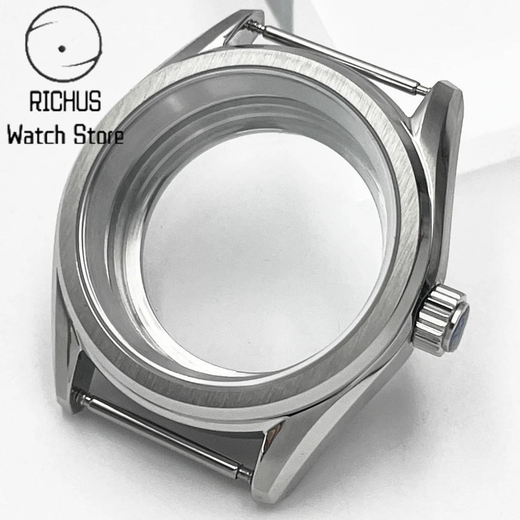 Obudowa 38mm Szkło Szafirowe Srebrna Obudowa Zegarka Pasuje do Mechanizmów NH35 NH36 ETA2824 PT5000 Miyota8215 Akcesoria do Zegarków