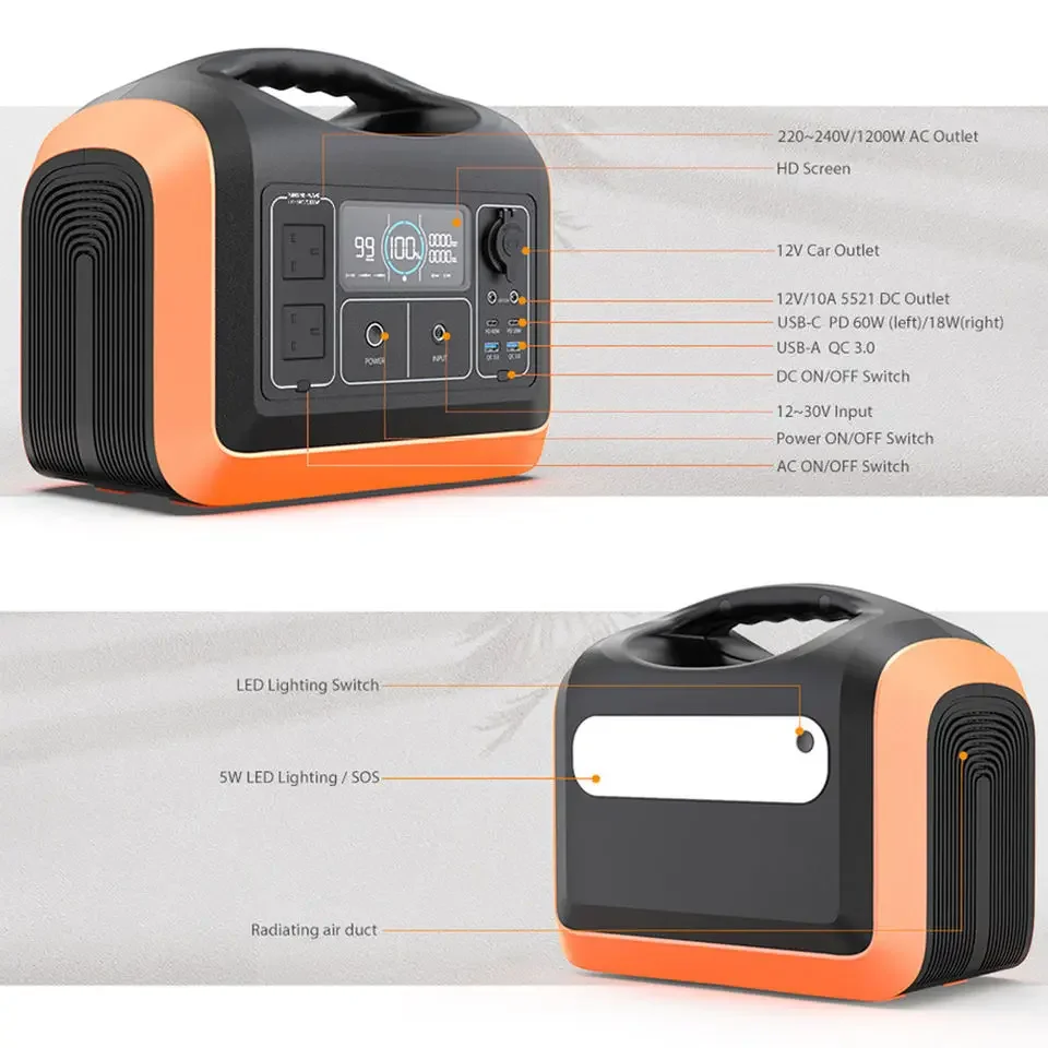 540Wh 600W Solar 300w Mini Portable Backup 220v Power Generator AC Power 12v Charging Lifepo4 Battery Panneau Solaire
