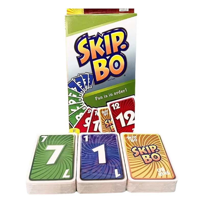 1 Set Kids Toys Mattel Games UNO SKIP BO Card Game Multiplayer Card Game Family Party Games