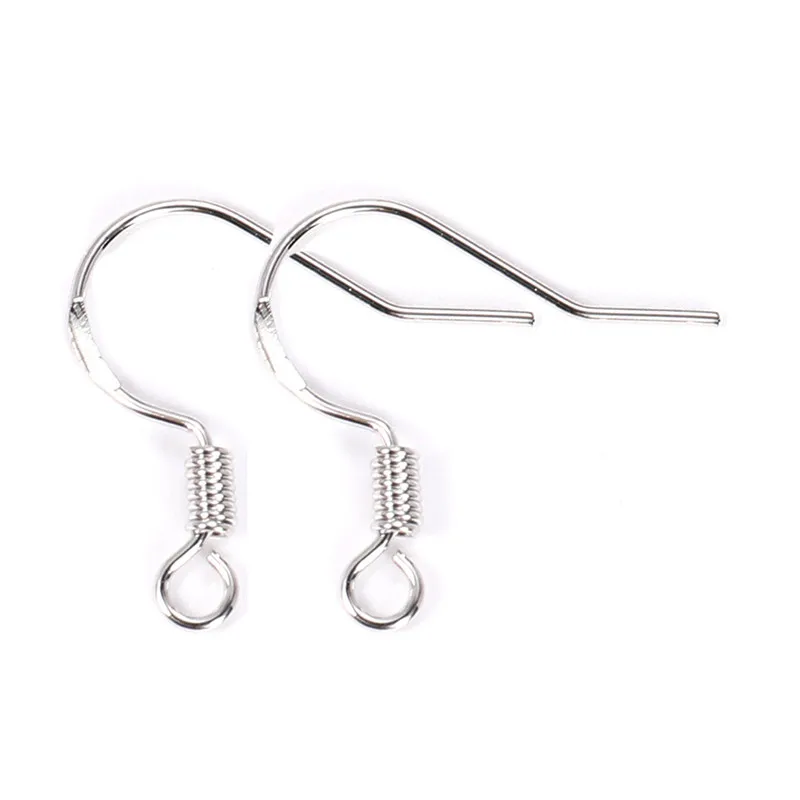 50pcs 925 Sterling Silver Plated Earrings Hooks Hypoallergenic Anti Allergy Earring Clasps Lot For Diy Jewelry Making Supplies