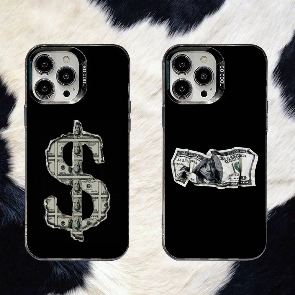 

Money 100 D-Dollars Phone Case For iPhone 16,15,14,13,12,11,8,7,Pro,Max,Plus,Mini,XS,SE Anti Fall Black Matte Hard