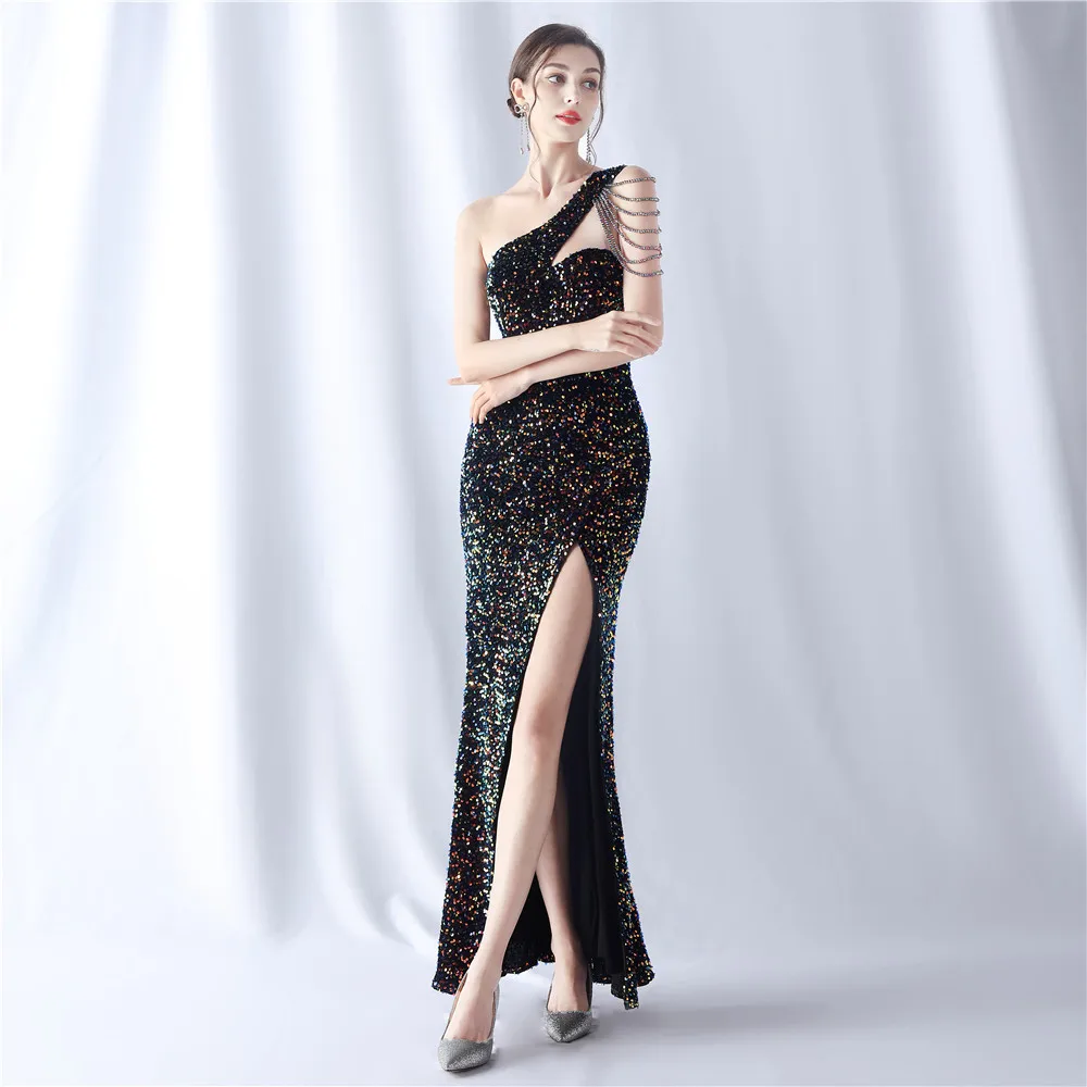 Women\'s Elegant Dresses for Prom Party Dress Evening Formal Gala Woman 2023 Luxury Special Events Occasion Chic Simple Sequin