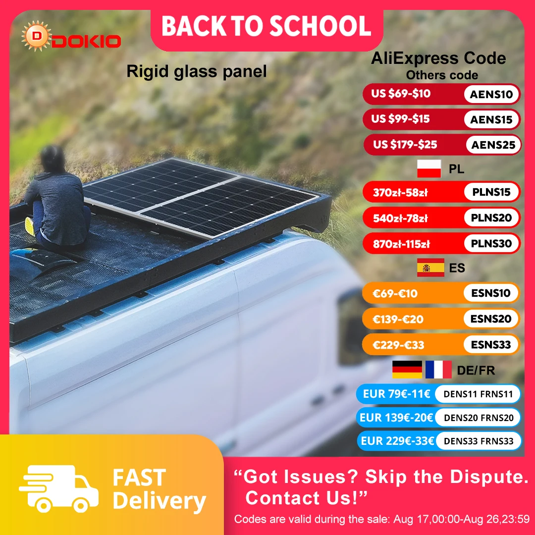 Dokio 18V 100W 200W 400W (Kits) Wasserdichtes Neues Starres Solarpanel 12V Controller für Hausladung – Lokales Lager Schnelle Lieferung