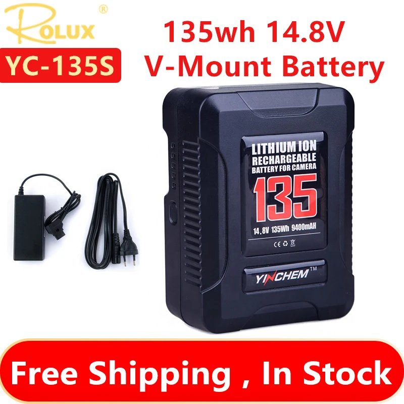 

Аккумулятор ROLUX YC-135S V-Mount для камеры, 135 Вт·ч, 14.8 В, для камер SONY DSLR, заполняющего света и прямых трансляций, с большой емкостью