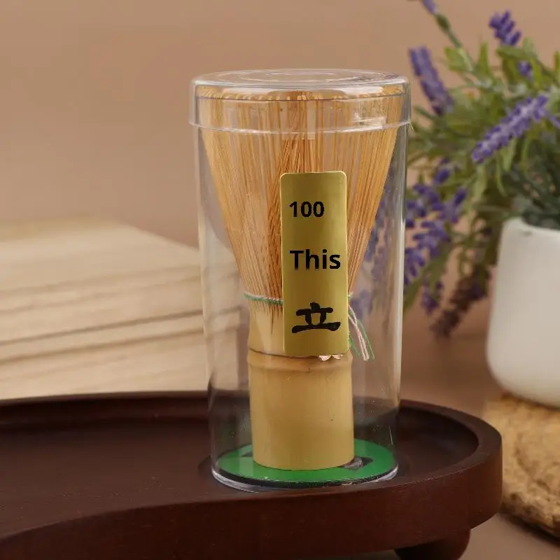 Batidor de Bambú Japonés para Té Matcha, Cepillo para Té Verde en Polvo, Accesorios de Cocina, Herramienta para Té con Colgante de Flor de Cerezo
