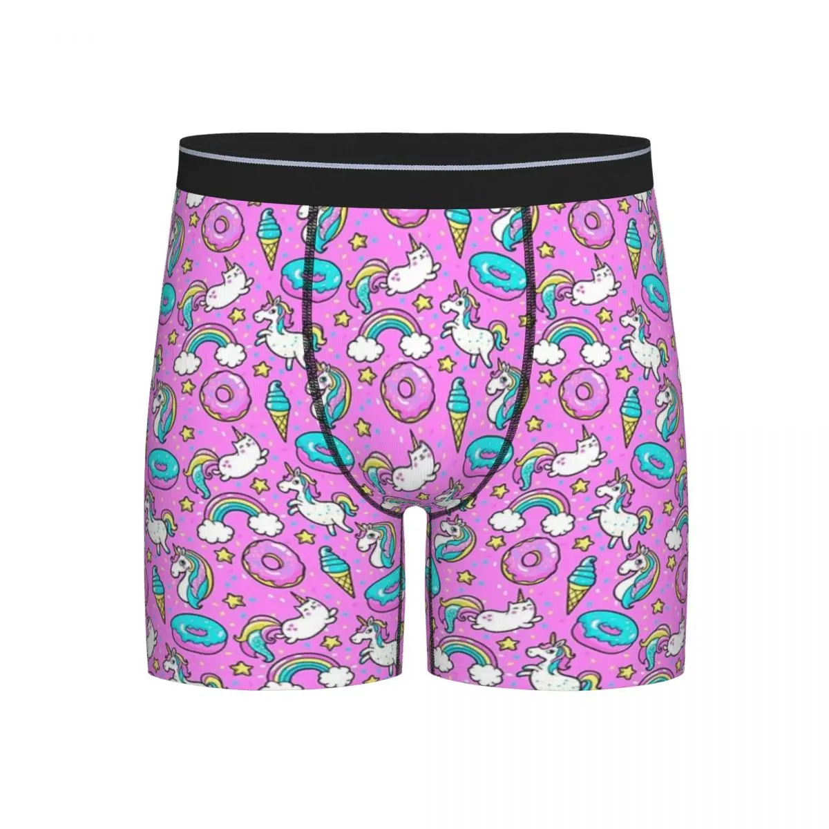 

Long Boxer Underpants Shorts Unicorn Donut Cat Ice Cream Rainbow Panties Men Comfortable Underwear for Homme Man Boyfriend Gift