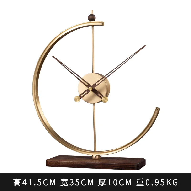 

Gold Large Table Clock Modern Design Luxury Designer Metal Table Clock Wood Living Room Relogio De Parede Room Decoration