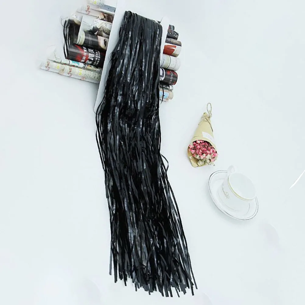 

Black Shiny Tinsel Fringe Curtain Metallic Foil Curtain 3ft 8ft Door Window Photo Backdrop Birthday Wedding Party Decoration
