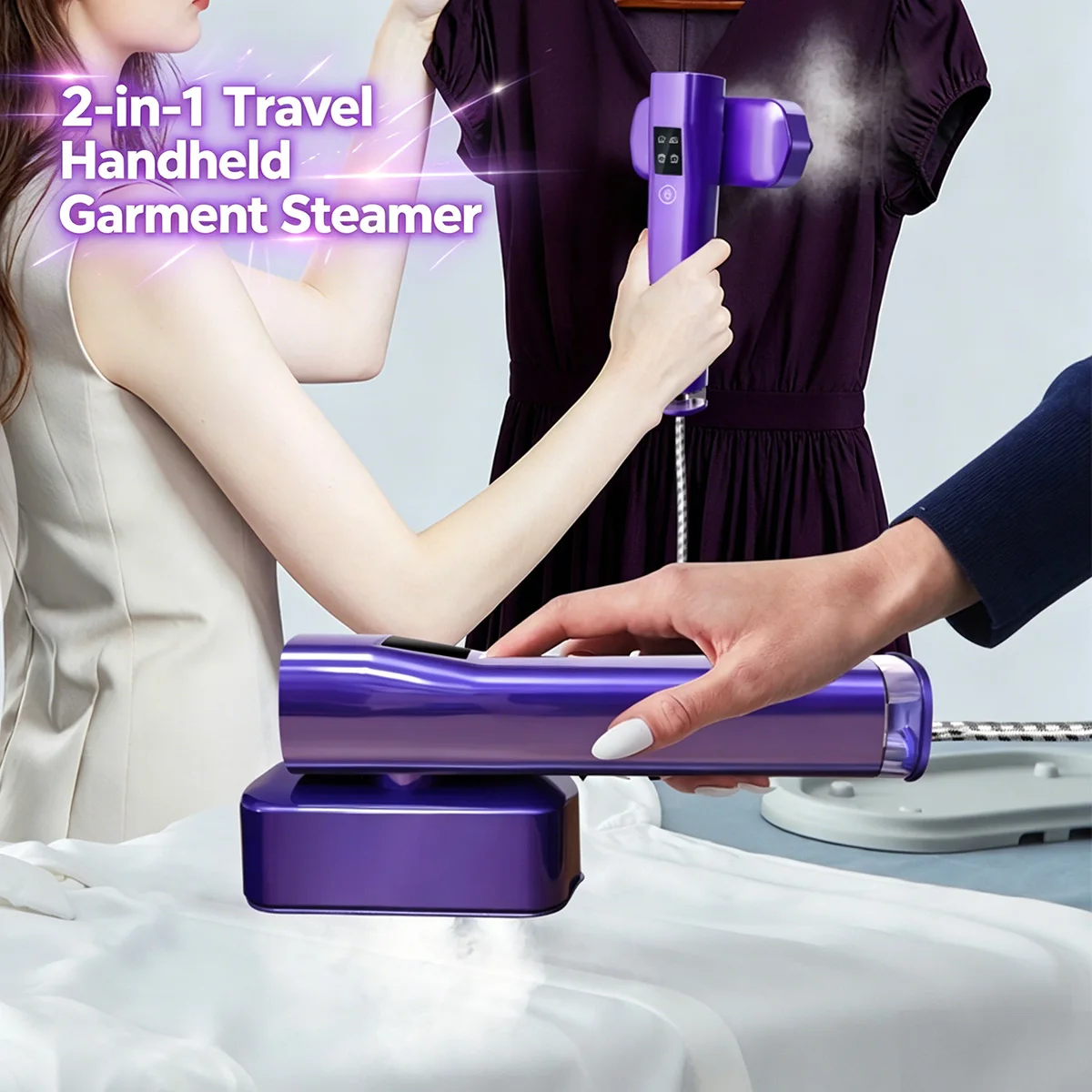 Vaporizador de Ropa Portátil 2 en 1 para Viajes |   Vaporizador de Ropa Portátil