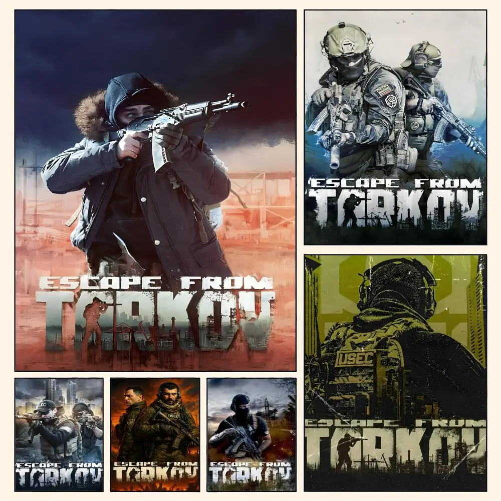 Game Escape From Tarkov FPS Poster Waterproof HD Modern Peel And Stick Wall Decor Living Room Dorm Garage
