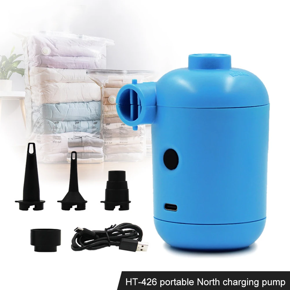 USB Electric Air Pump with Connectors Air Mattress Boat Sofa Auto Air Inflatable Pump for Rubber Boat Camping Inflator