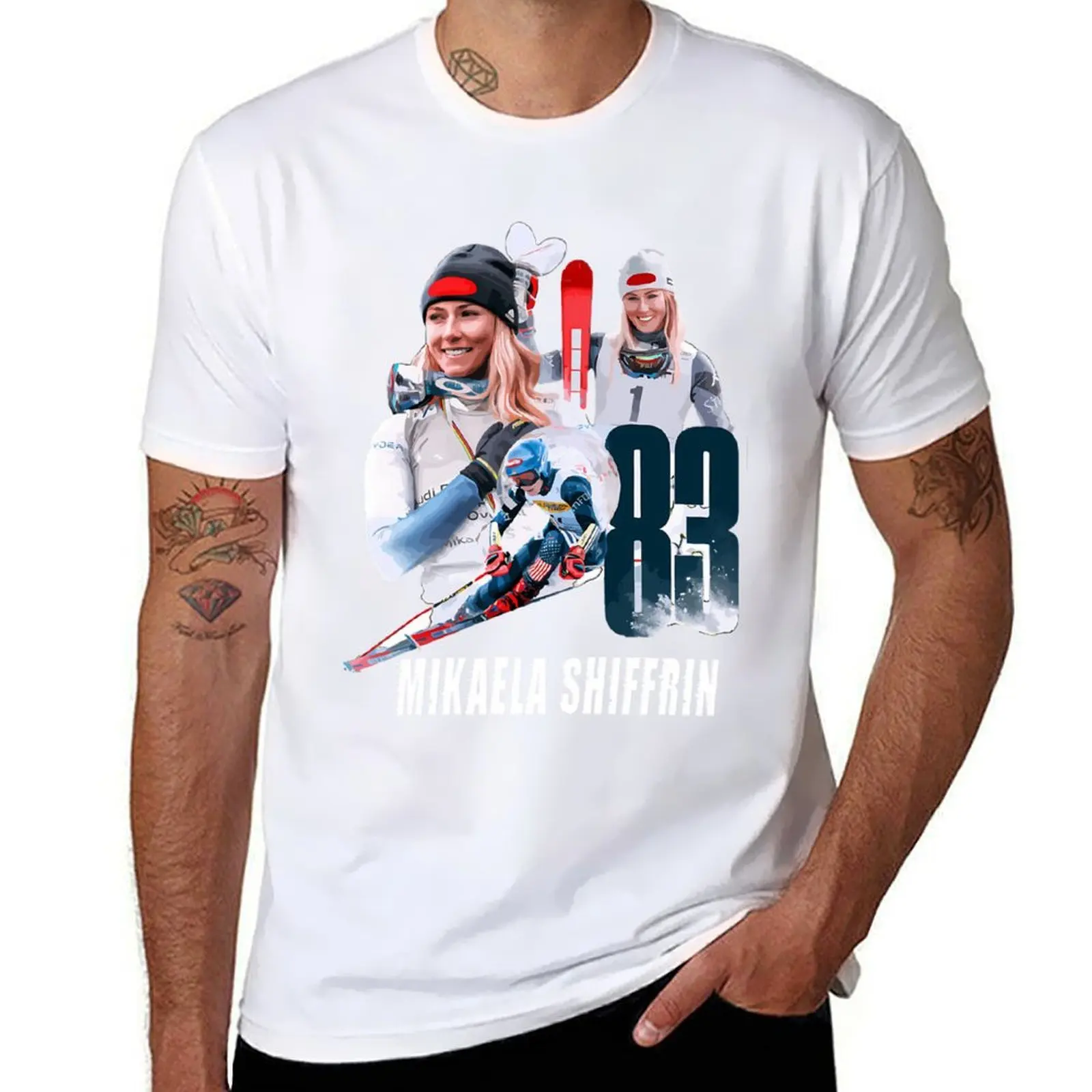 

Mikaela Shiffrin T-Shirt black cotton t-shirt plain for man package t shirts for man cotton soft T-Shirt