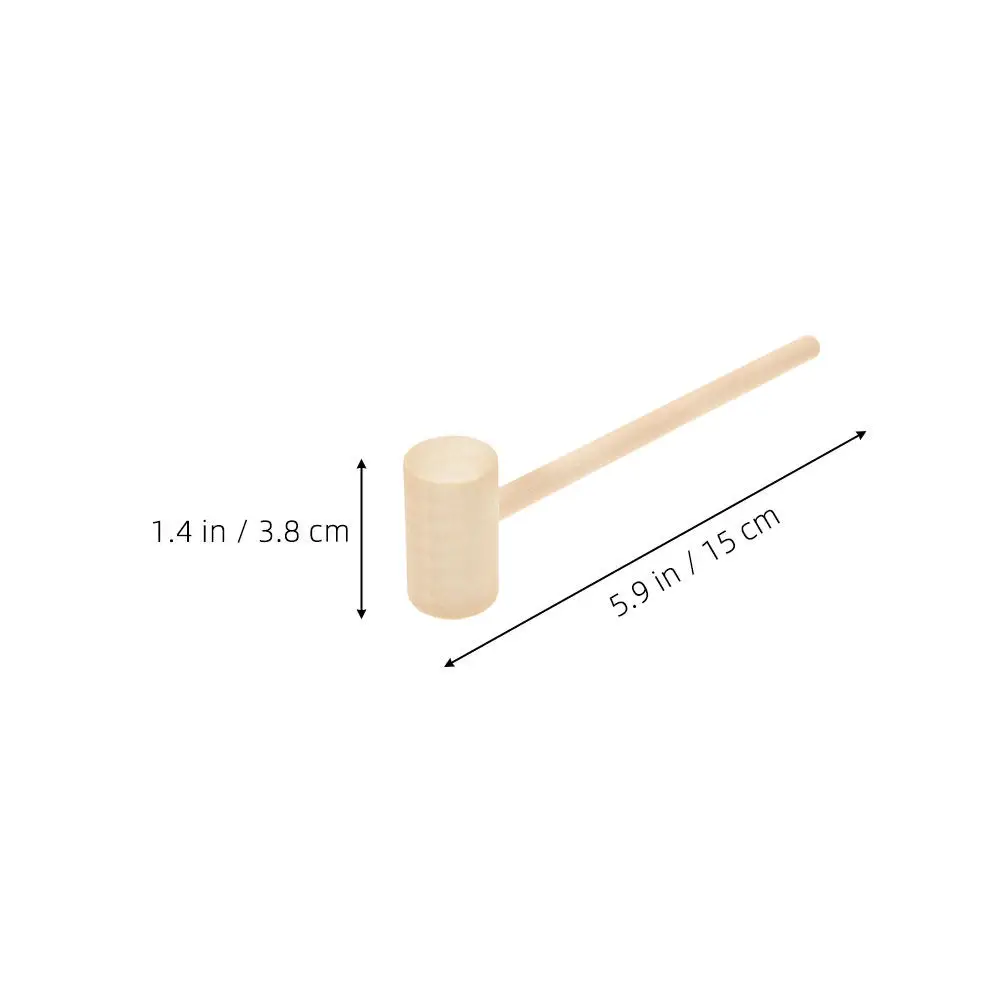 24Pcs Mini Wooden Mallets Handcrafted Solid Wood with Natural Grain Chocolate Cracking Hammer for Parties Breakable Candy Craft