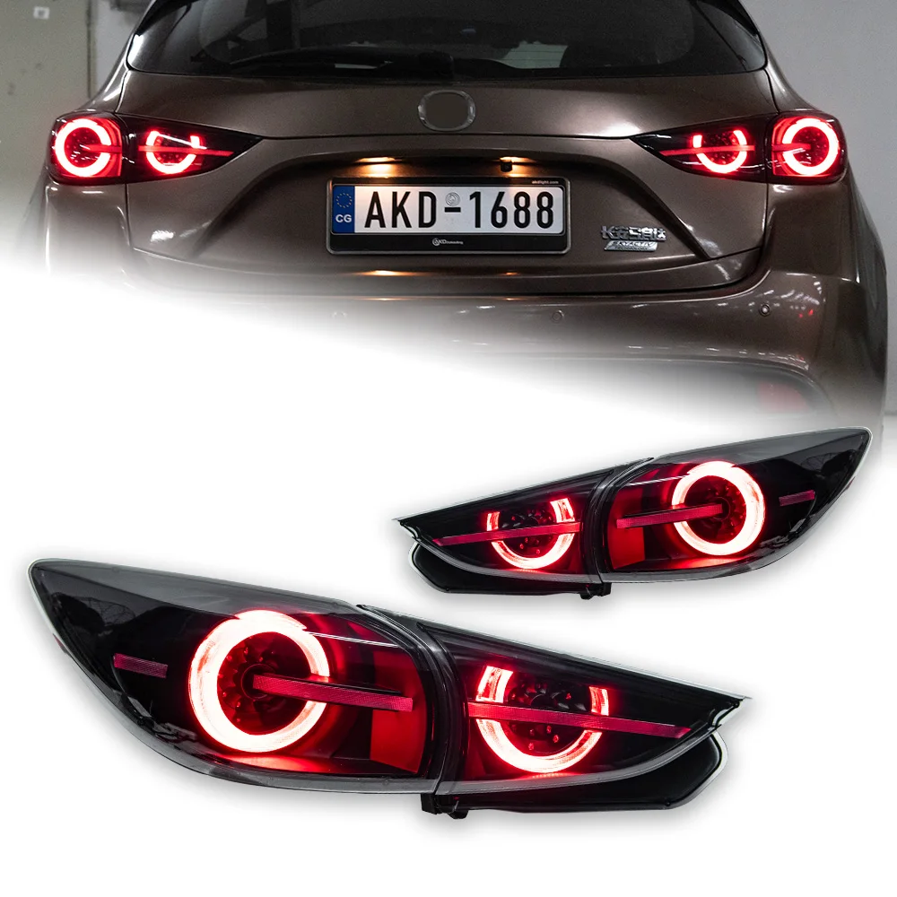 

Car Lights for Mazda 3 Led Tail Lamp 2014-2019 Axela Hatchback Tail Light Dynamic Signal Rear Stop Brake Reverse A Pair