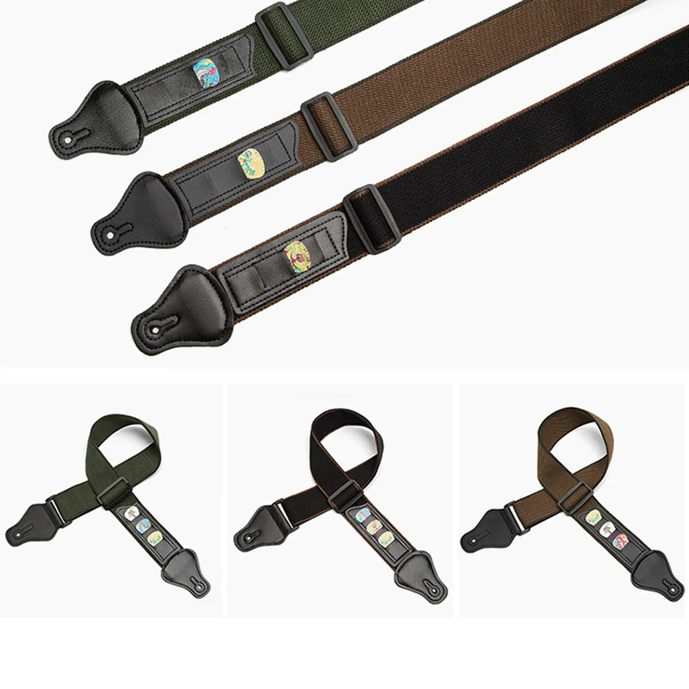 

Guitar Strap Pu Cotton Blend Adjustable For Acoustic Electric Bass Folk Wooden Guitar Anti-Slip Music Instrument