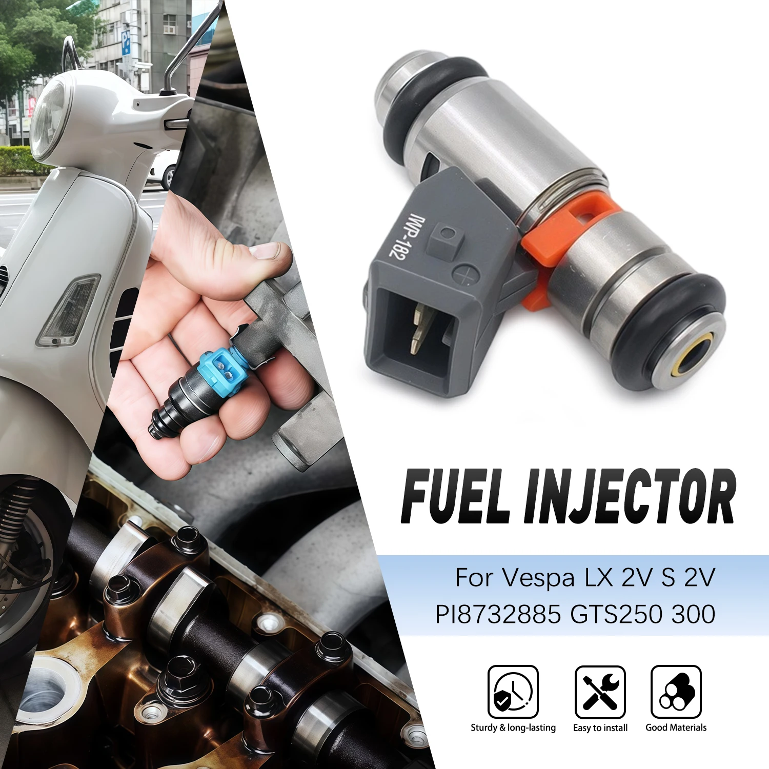 Motorcycle Fuel Injector Nozzle IWP182 For Piaggio Gilera Nexus Beverly 125 RST 4T 4V ie E3 PI8732885 GTS GTV 250 300 X7 X8