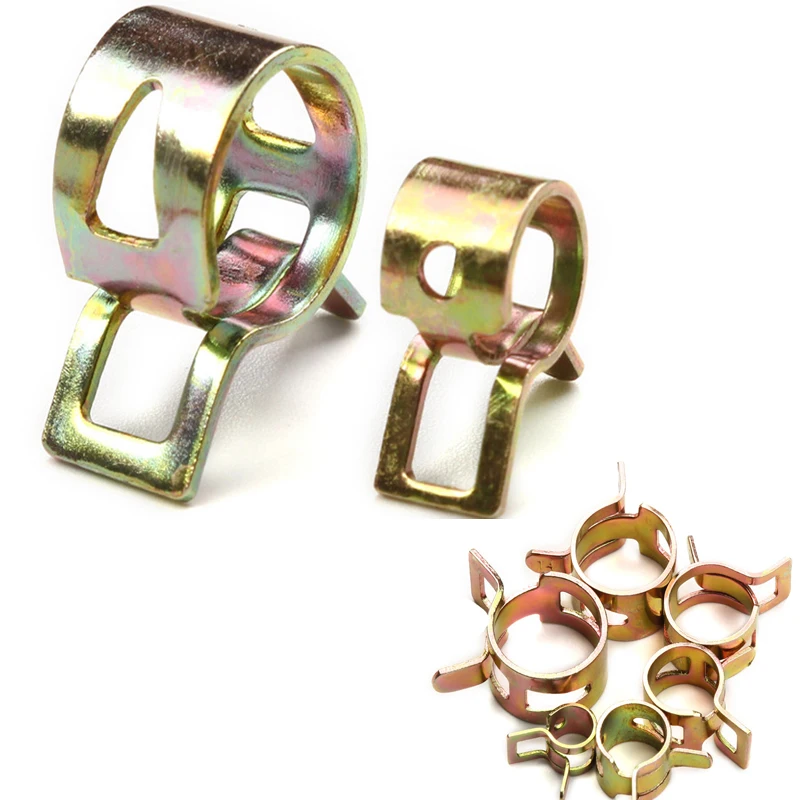 10/20PCS Hose Clamps Spring Band Fuel Hose Clips Pipe Clamp Reusable Clamp 6/7/8/9/10/11/12/13/14/15/16/17/18/19/20mm Wood Clamp