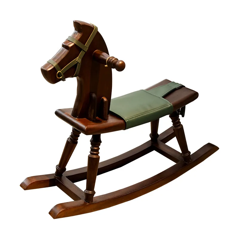 

Wabi Sand Wind Children's Solid Wood Rocking Horse Gift Children Adults Can Sit