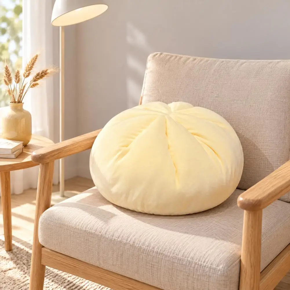 Soft Stuffed Bun Cushion Dumpling Plush Pillow with Soft Pp Cotton Filling Comfortable Baozi Cushion for Home Decor for Sofa