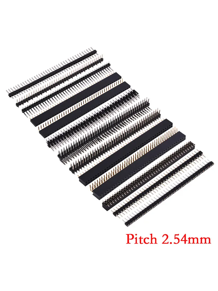 Toonhoogte 2.54mm 1x40Pin 2x40Pin 80Pin Enkele Dubbele Rij Vrouwelijke Mannelijke Header Strip Haakse SMT SMD Ronde Rechte Connector - afbeelding 2