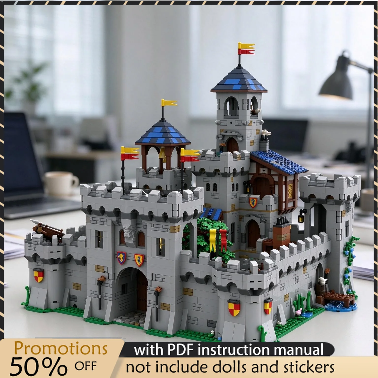 4039PCS MOC Lionbrick Modular Castle Medieval Assembled Scene Model Building Blocks DIY Assembly Toy Adult Collector Collection