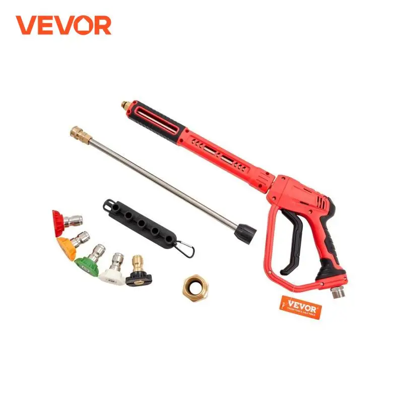 VEVOR High Pressure Washer Gun 4000 PSI 5 Nozzle Tips Power Washer Spay Gun with Replacement Extension Wand