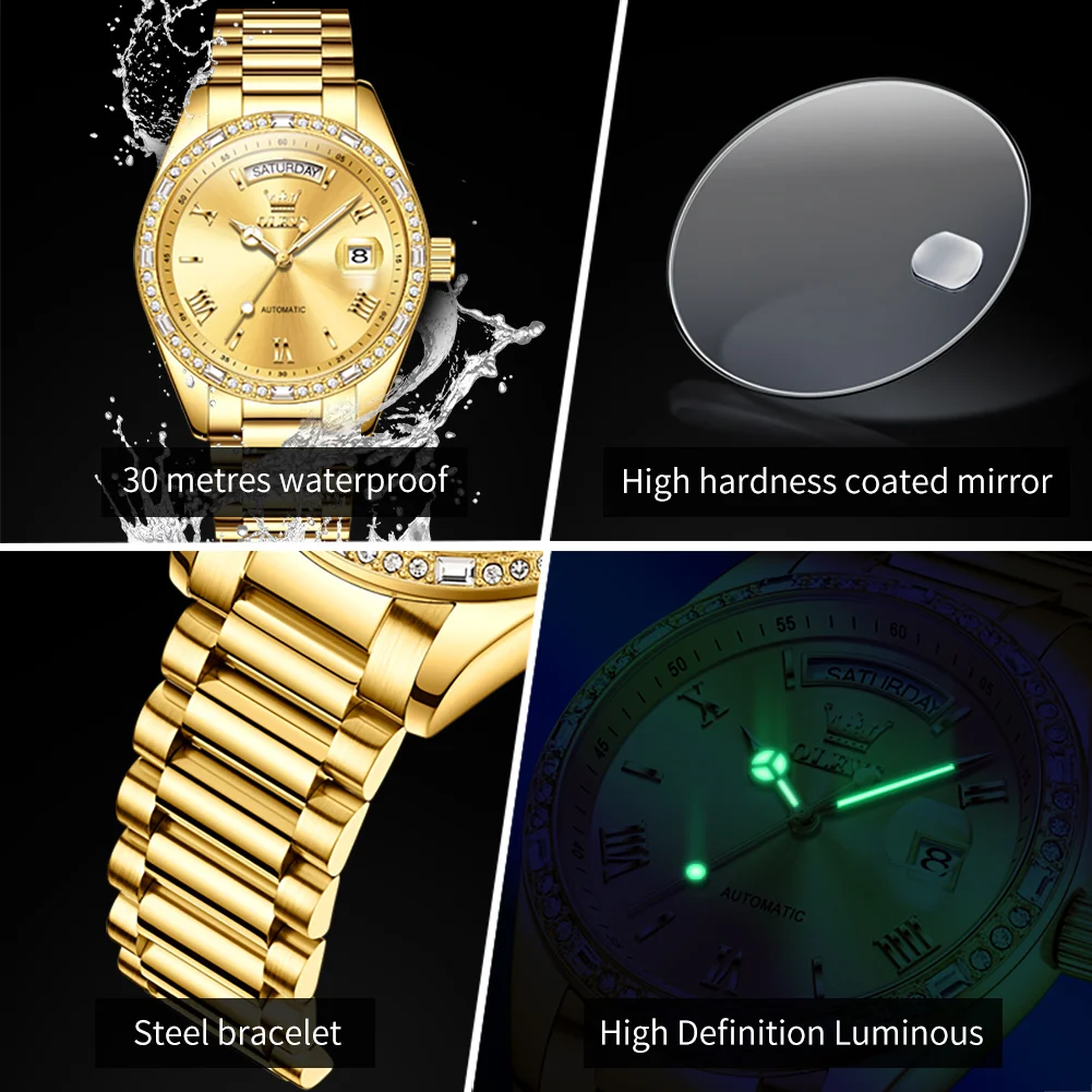 OLEVS 6747 Gold Men's Luxury Watch 6