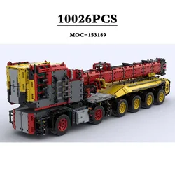 Building Block MOC-153189 Small Crane Project Machinery Crane Trailer Truck Model 10026PCS Building Block Toy Christmas Diy Gift