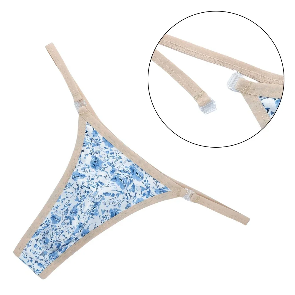 

Men's Sexy Print T-back Bulge Pouch Briefs Low Rise G-String Breathable Underwear For Hot Man Thongs Seamless Underpants