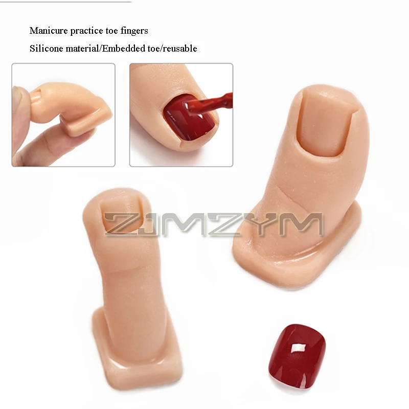 2PCS/set Nail Practice Toe Nail Painting Carved Practice Toe Pure Silicone Simulation Toe For Nail Art Trainer Practice Display