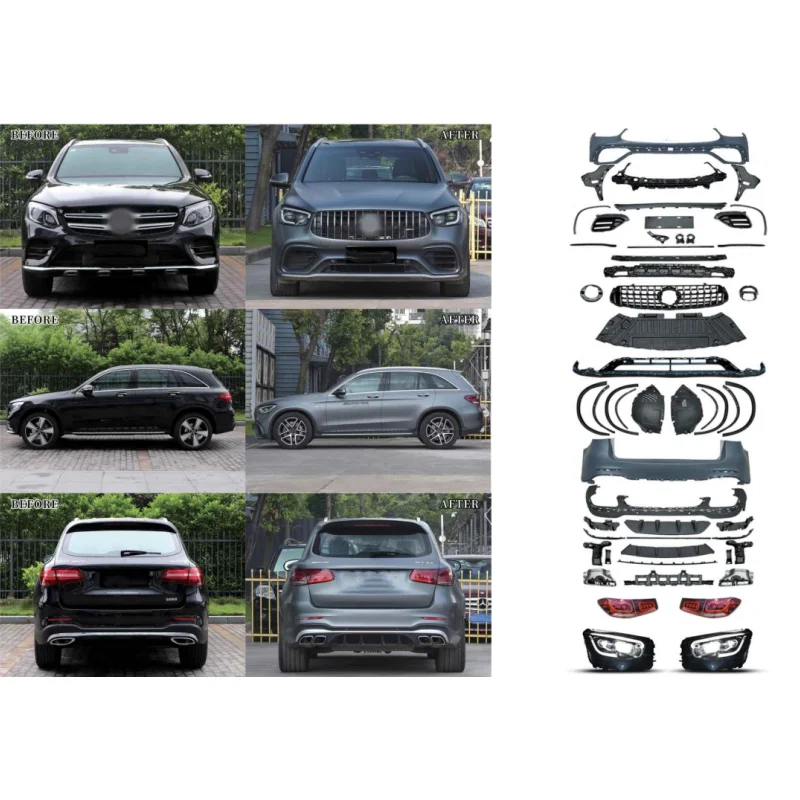 The body kit is suitable for  Mercedes-Benz GLC Class W253 from 2016-2019 to the new 2021 AMG body kit