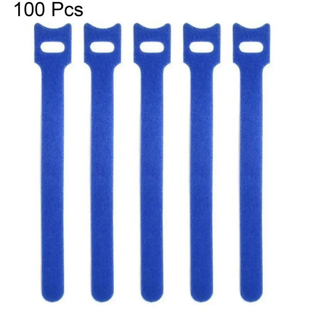 Correa de alambre duradera, banda de gestión de cables de nailon, retenedor ajustable, organizador de cables, 100 piezas