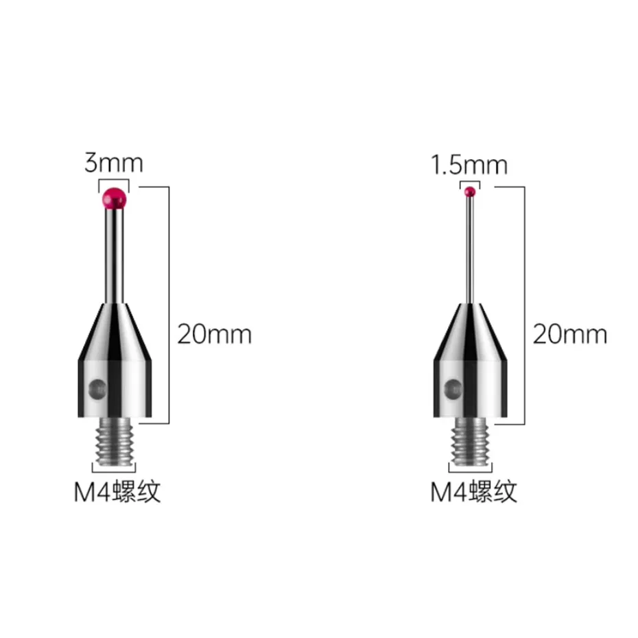 CNC probe M4 thread ruby measuring needle three coordinate measuring head measuring rod probe machine tool three-dimensional